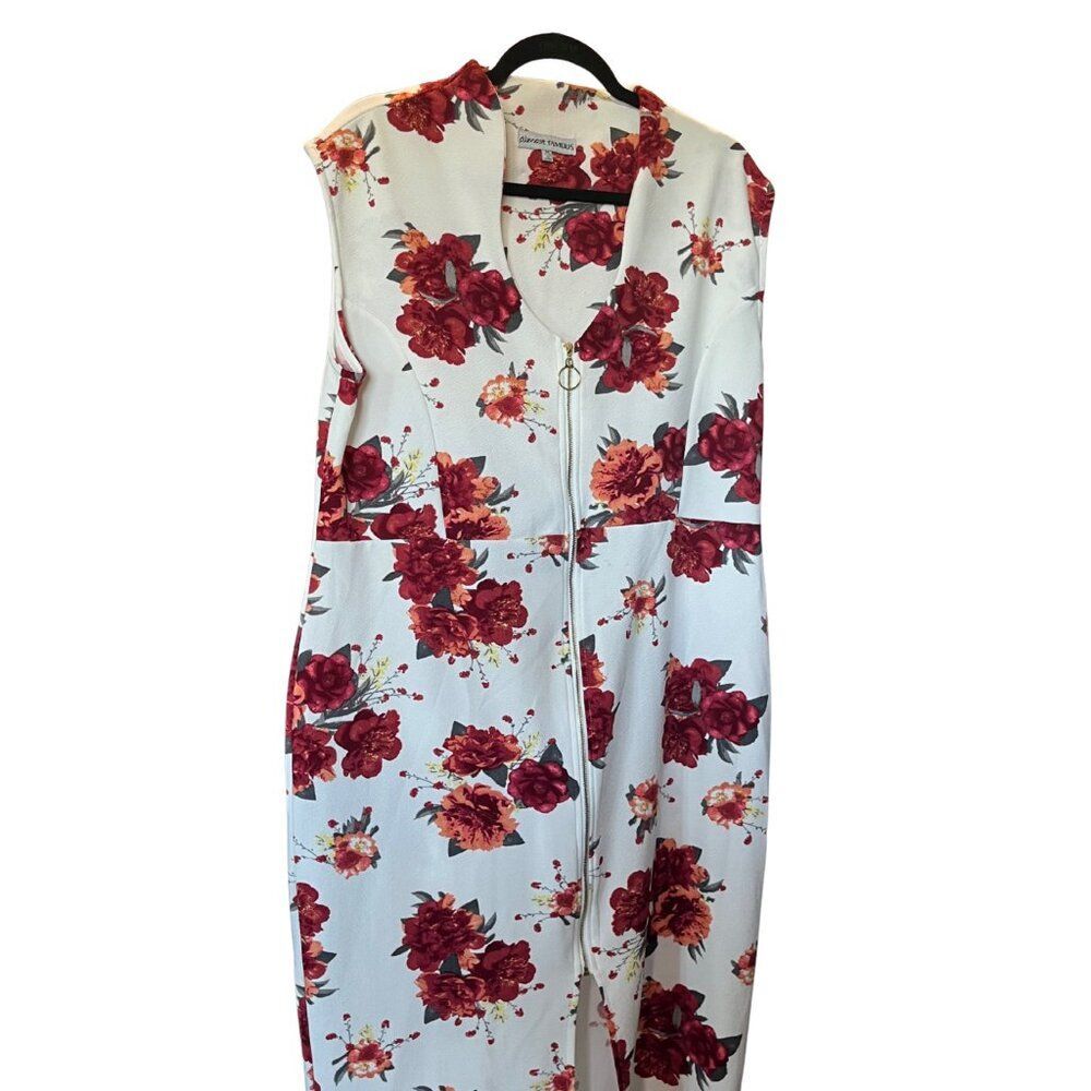 Almost Famous Floral Zip-Front Midi Dress | 2X | Statement Print